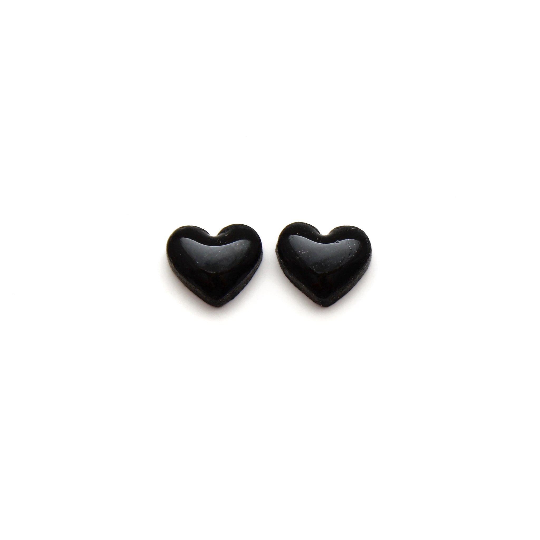Black Heart Stud Earrings